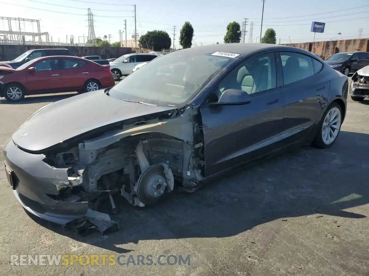1 Photograph of a damaged car 5YJ3E1EA1NF372879 TESLA MODEL 3 2022