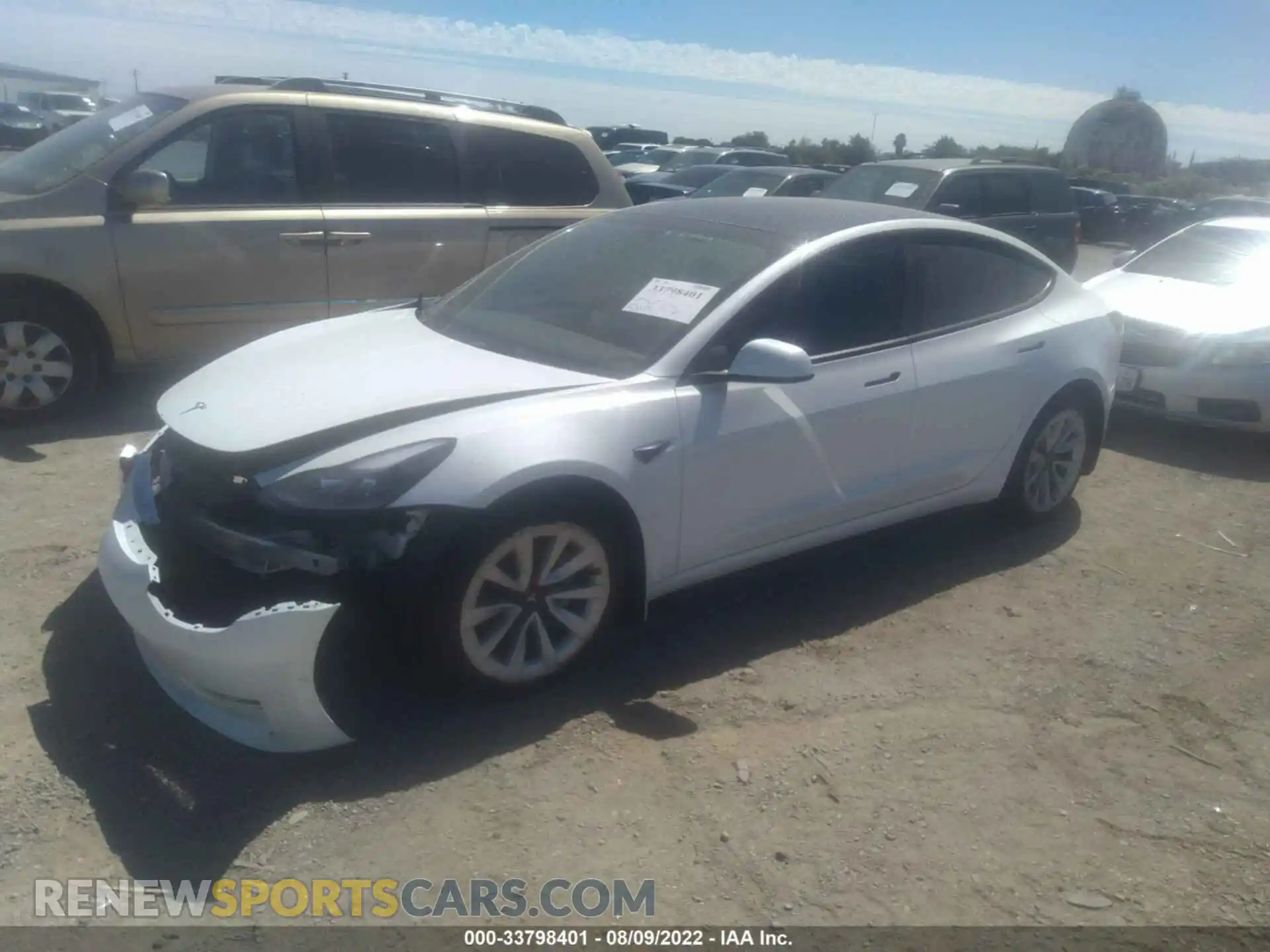 2 Photograph of a damaged car 5YJ3E1EA2NF103824 TESLA MODEL 3 2022