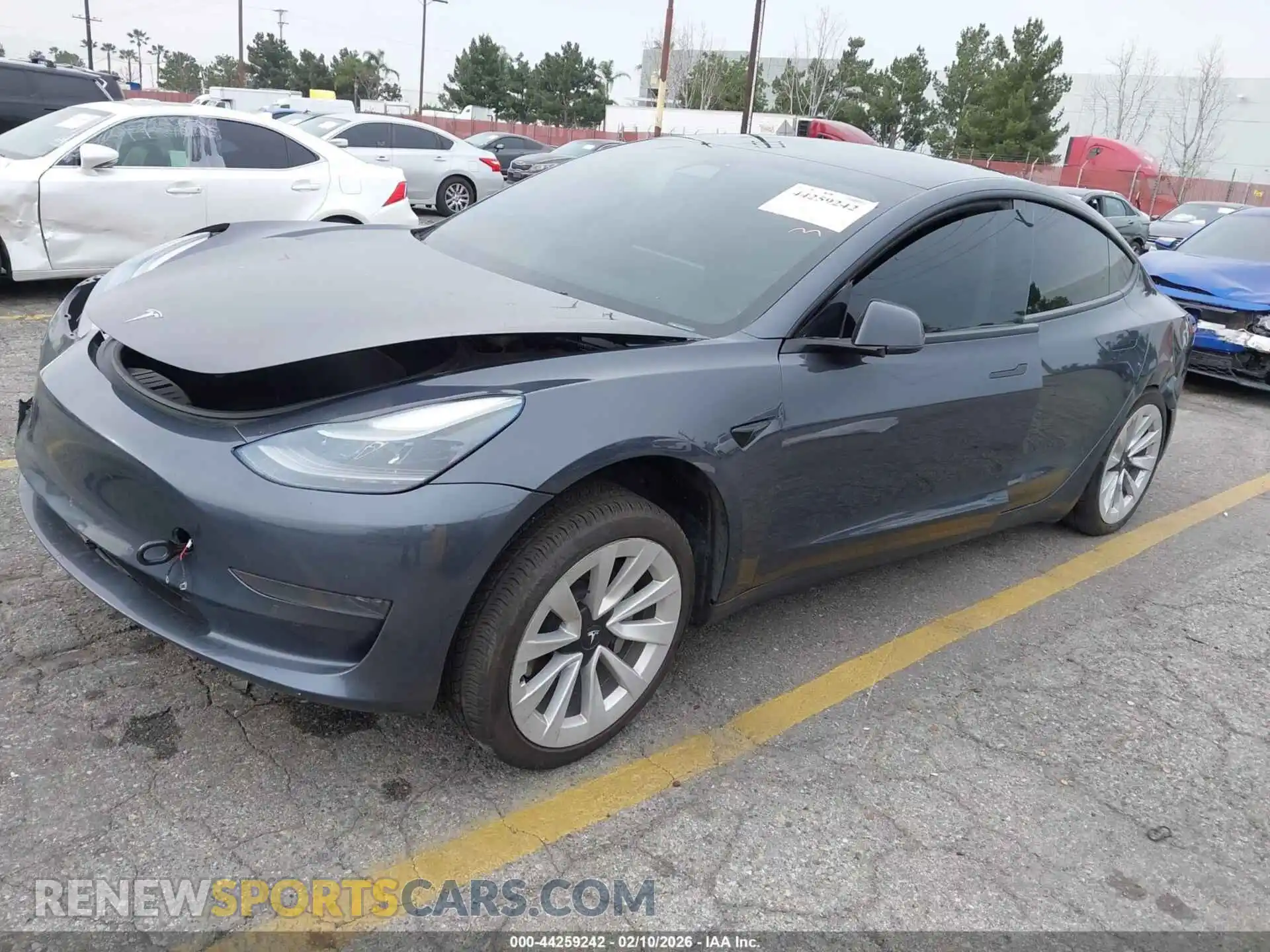 2 Photograph of a damaged car 5YJ3E1EA2NF144907 TESLA MODEL 3 2022