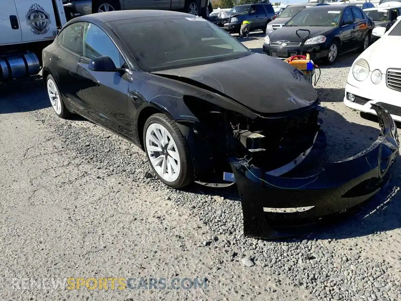 1 Photograph of a damaged car 5YJ3E1EA2NF145474 TESLA MODEL 3 2022