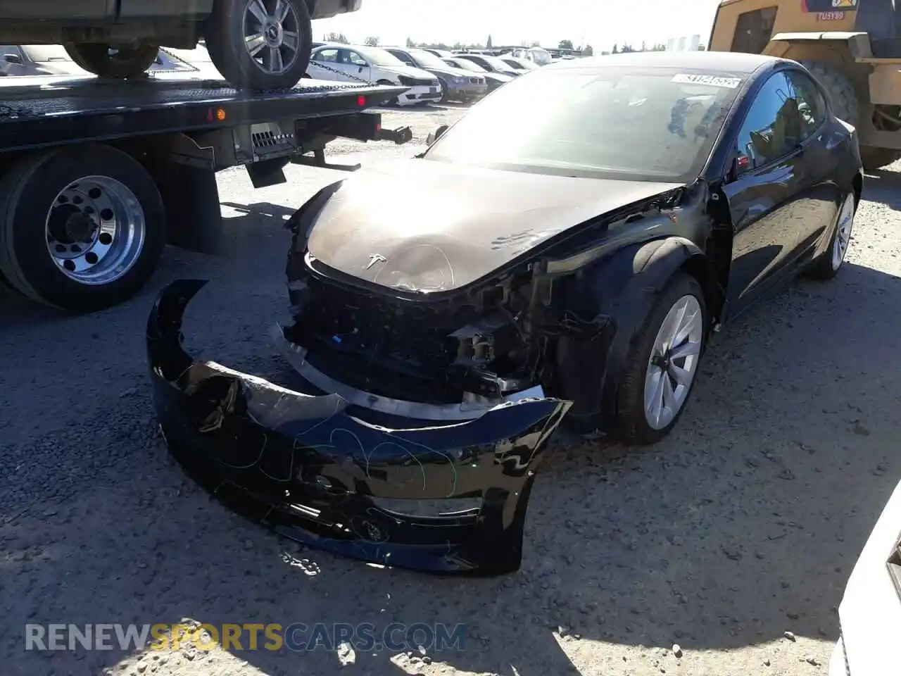 2 Photograph of a damaged car 5YJ3E1EA2NF145474 TESLA MODEL 3 2022