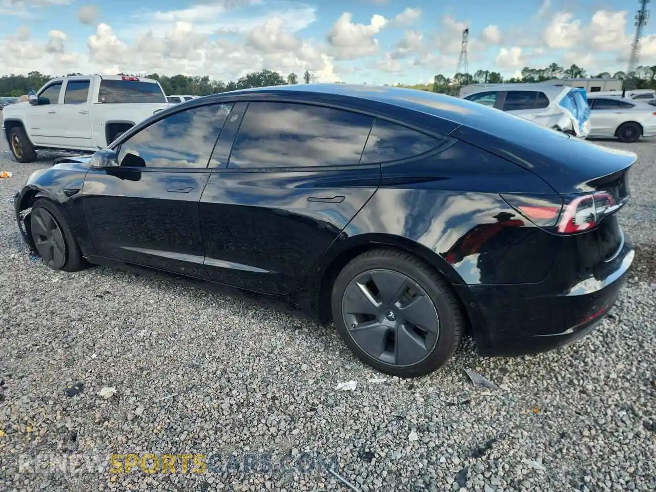 2 Photograph of a damaged car 5YJ3E1EA2NF188857 TESLA MODEL 3 2022