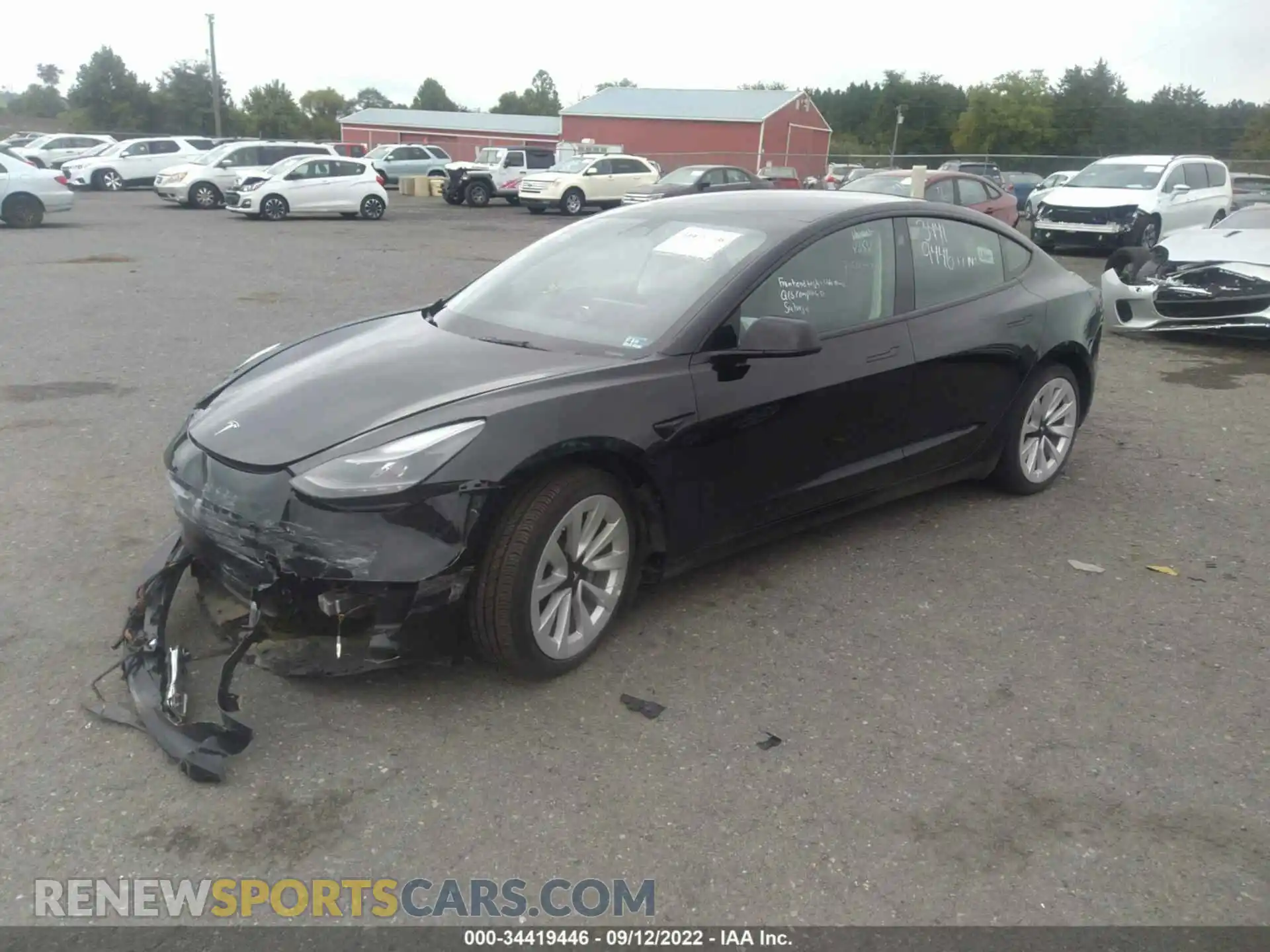 2 Photograph of a damaged car 5YJ3E1EA2NF189510 TESLA MODEL 3 2022