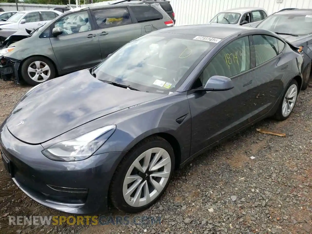 2 Photograph of a damaged car 5YJ3E1EA2NF190821 TESLA MODEL 3 2022