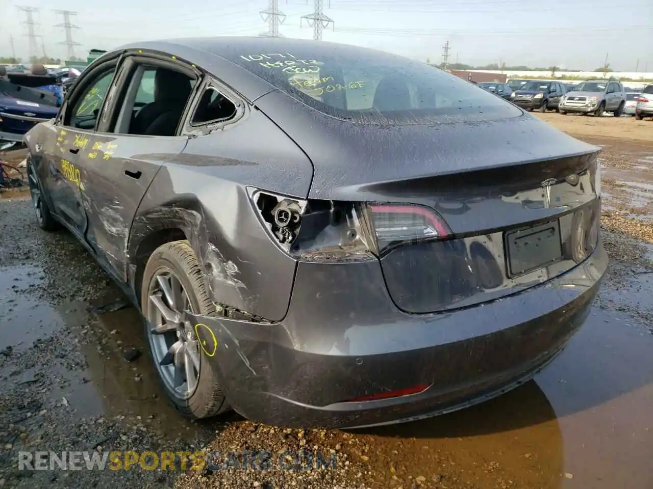 3 fotografías del automóvil dañado 5YJ3E1EA2NF286156 TESLA MODEL 3 2022