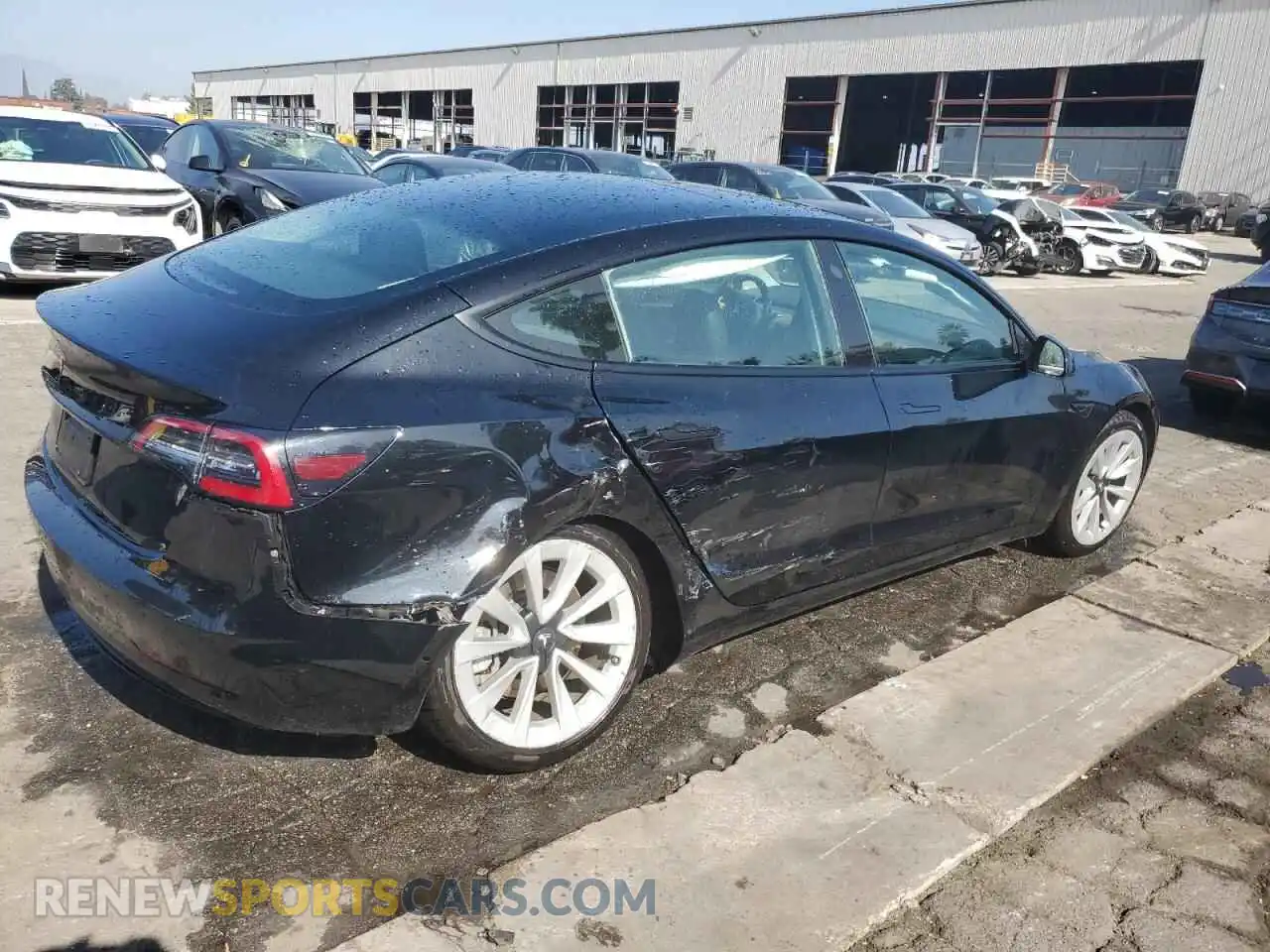 3 fotografías del automóvil dañado 5YJ3E1EA2NF287162 TESLA MODEL 3 2022