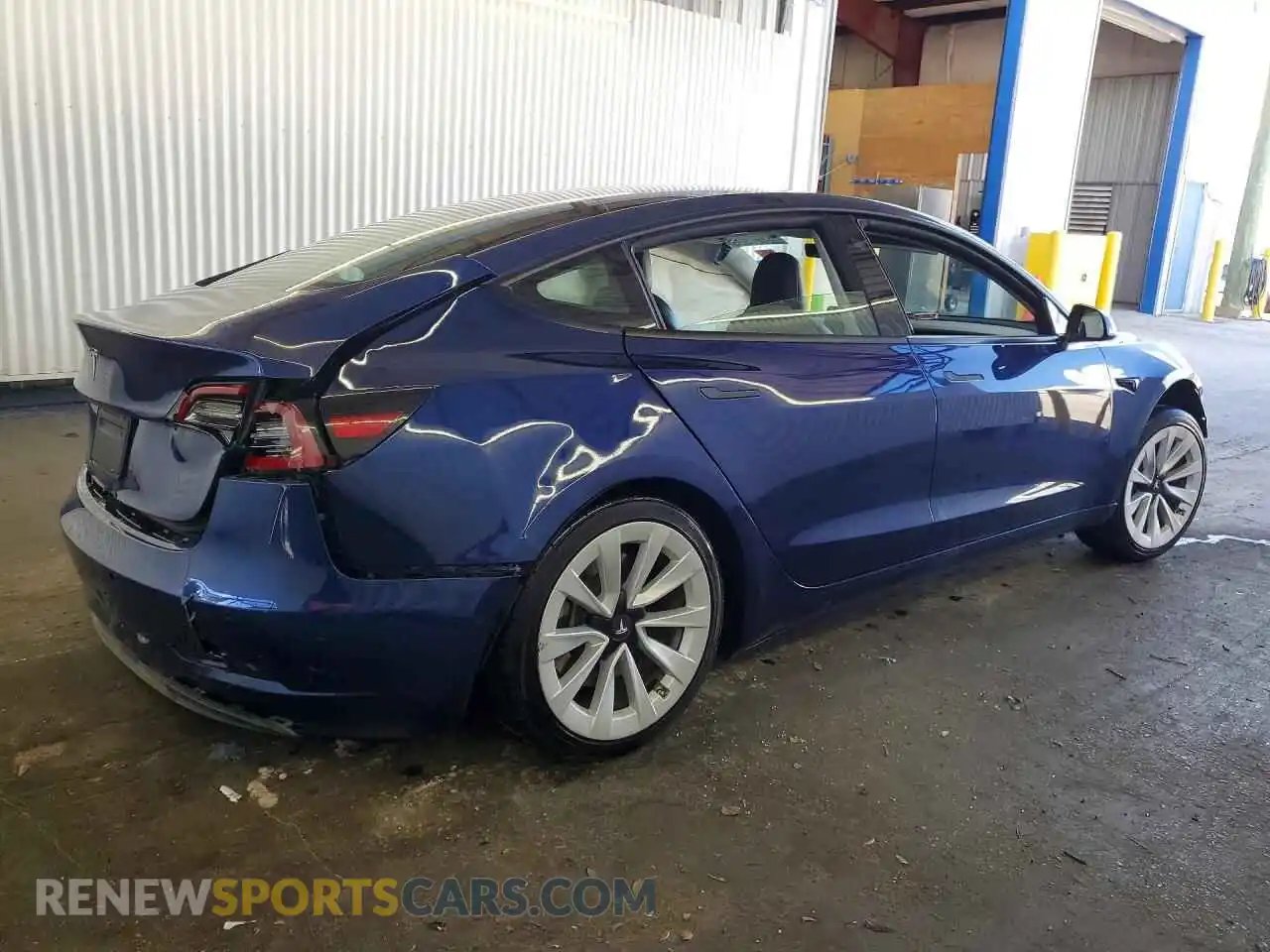 3 Photograph of a damaged car 5YJ3E1EA2NF370462 TESLA MODEL 3 2022