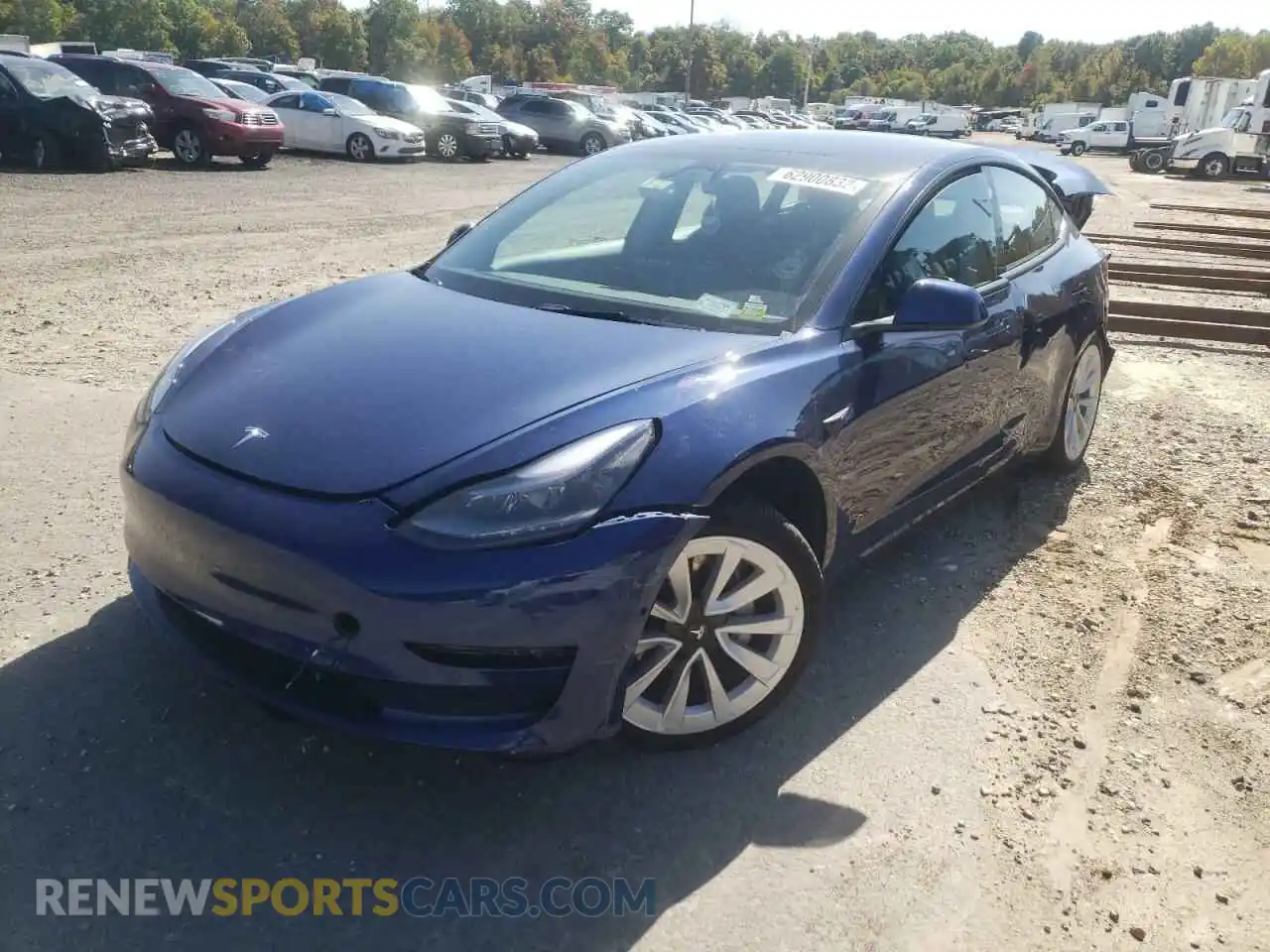 2 Photograph of a damaged car 5YJ3E1EA3NF189032 TESLA MODEL 3 2022
