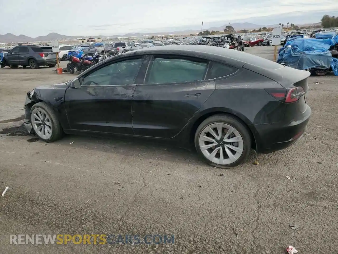 2 Photograph of a damaged car 5YJ3E1EA3NF303899 TESLA MODEL 3 2022