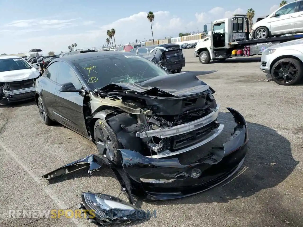 1 Photograph of a damaged car 5YJ3E1EA4NF232177 TESLA MODEL 3 2022