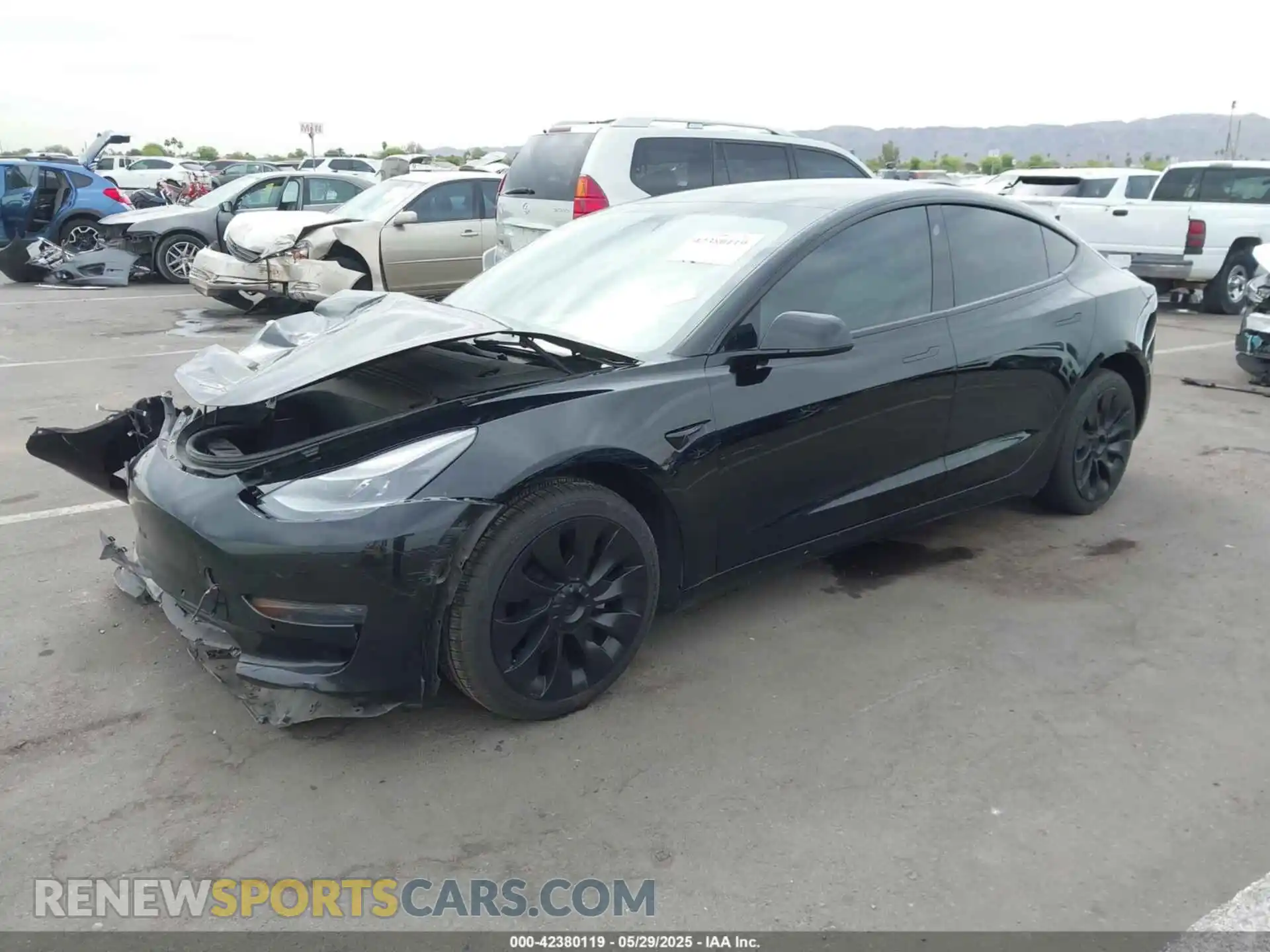 2 Photograph of a damaged car 5YJ3E1EA5NF136199 TESLA MODEL 3 2022