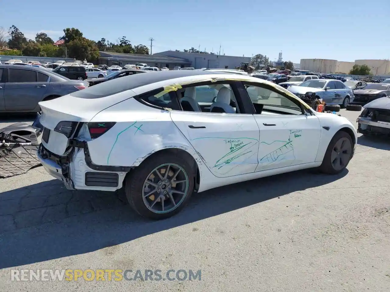 3 Фотография поврежденного автомобиля 5YJ3E1EA5NF153262 TESLA MODEL 3 2022