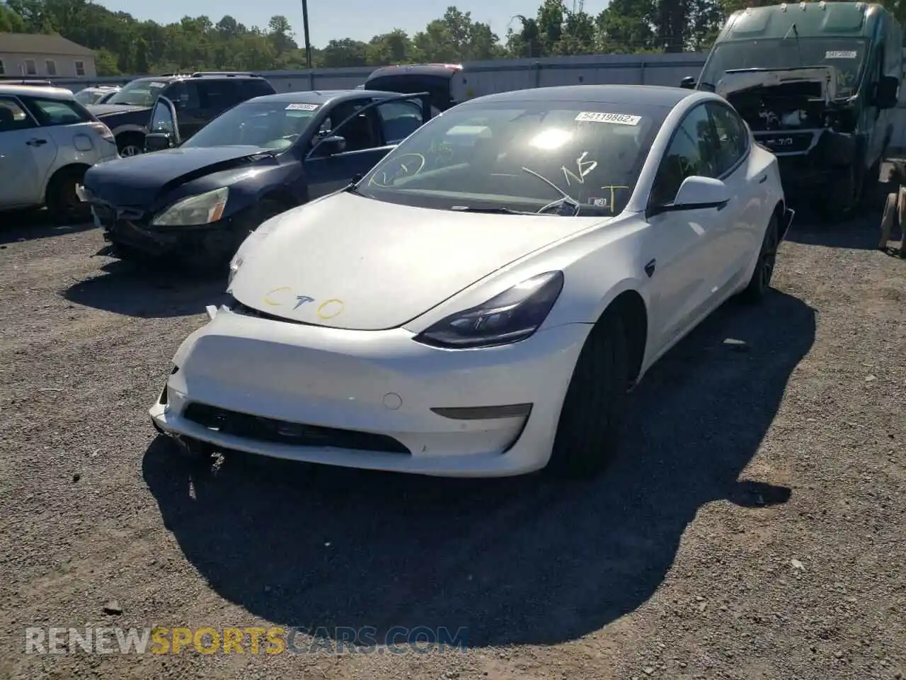 2 Photograph of a damaged car 5YJ3E1EA6NF113367 TESLA MODEL 3 2022
