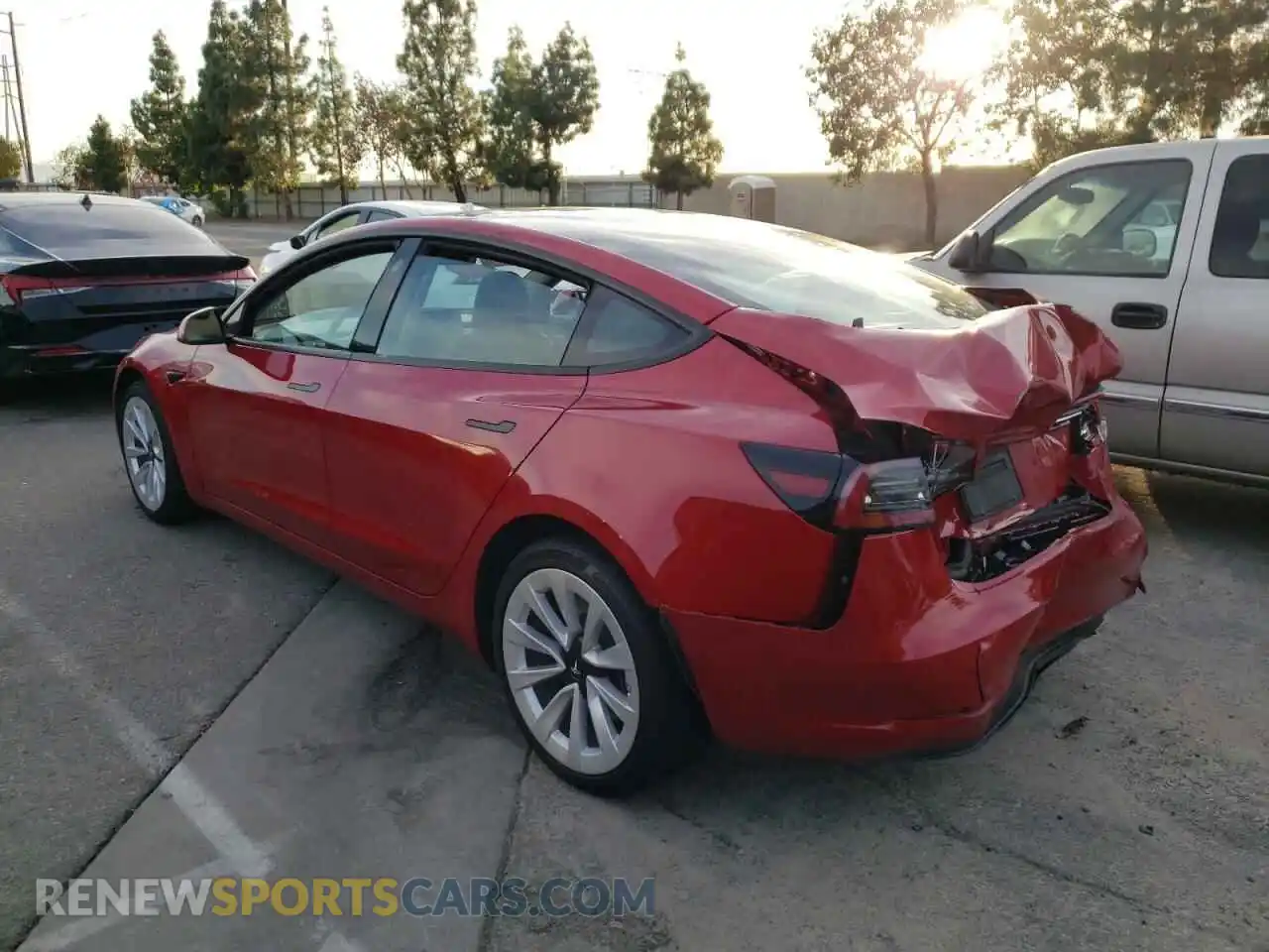 2 Photograph of a damaged car 5YJ3E1EA6NF145705 TESLA MODEL 3 2022