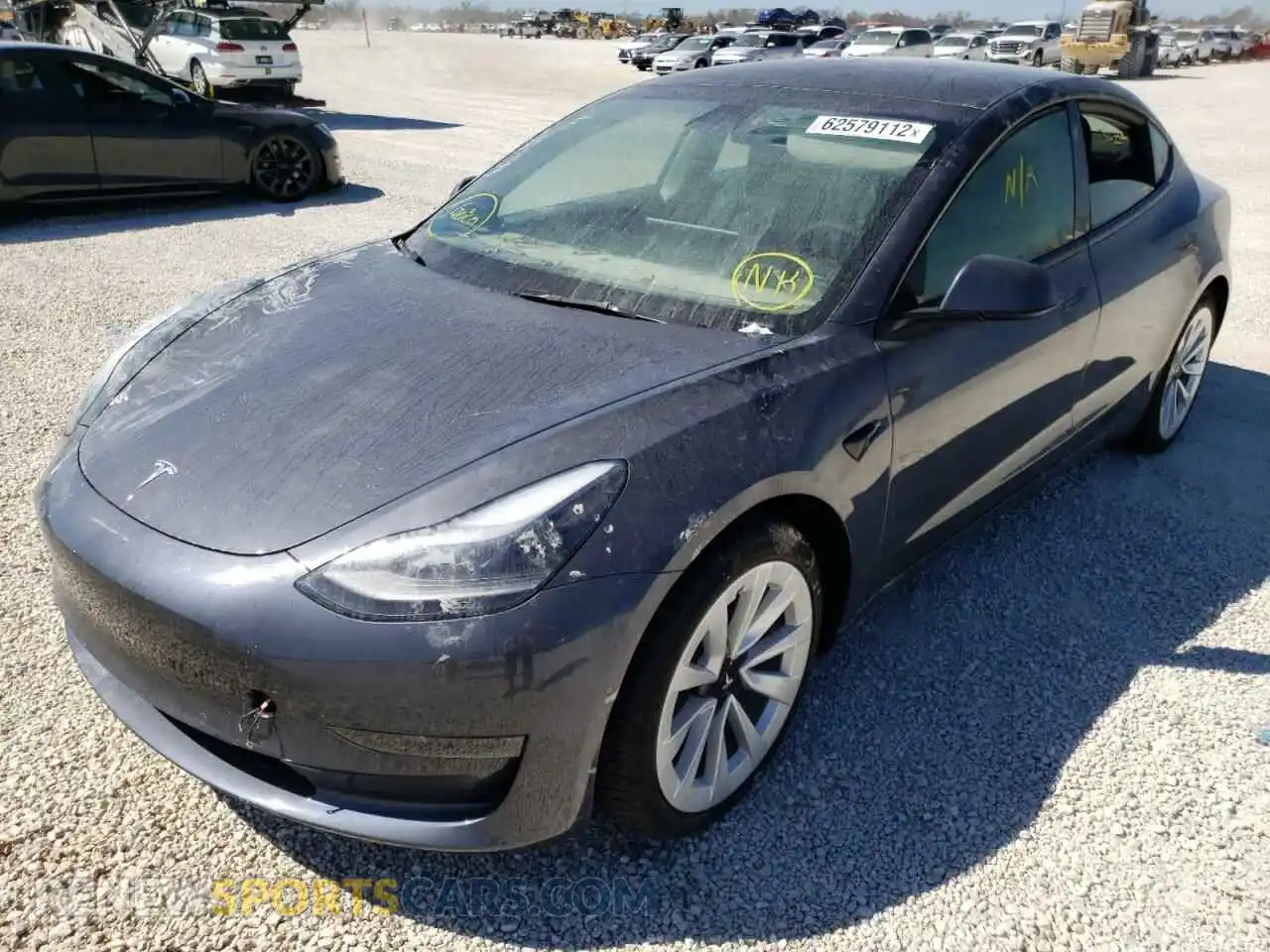 2 Photograph of a damaged car 5YJ3E1EA6NF345242 TESLA MODEL 3 2022