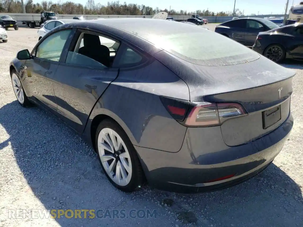 3 Photograph of a damaged car 5YJ3E1EA6NF345242 TESLA MODEL 3 2022