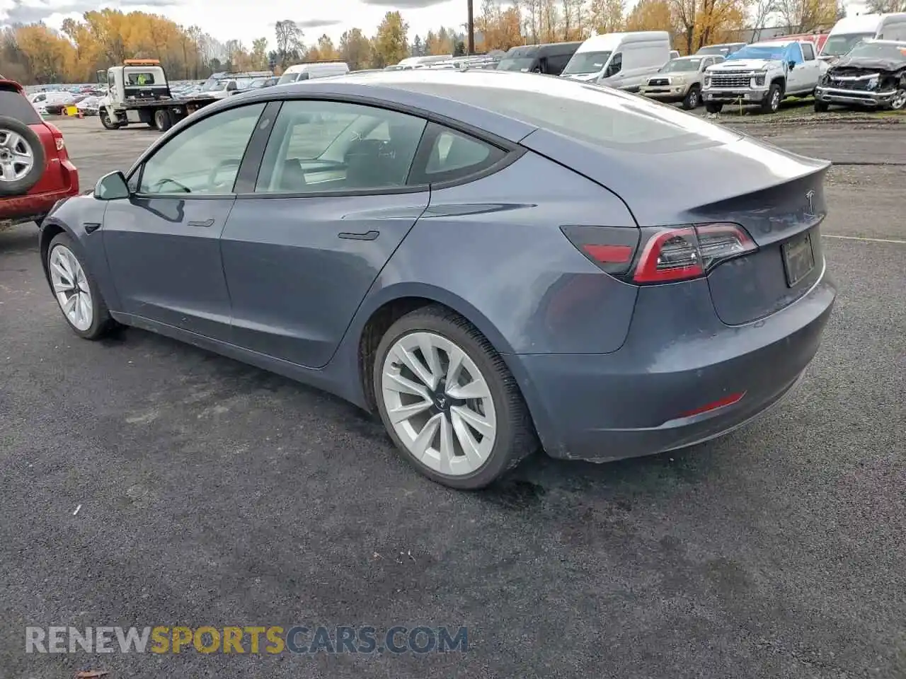 2 Photograph of a damaged car 5YJ3E1EA6NF370979 TESLA MODEL 3 2022