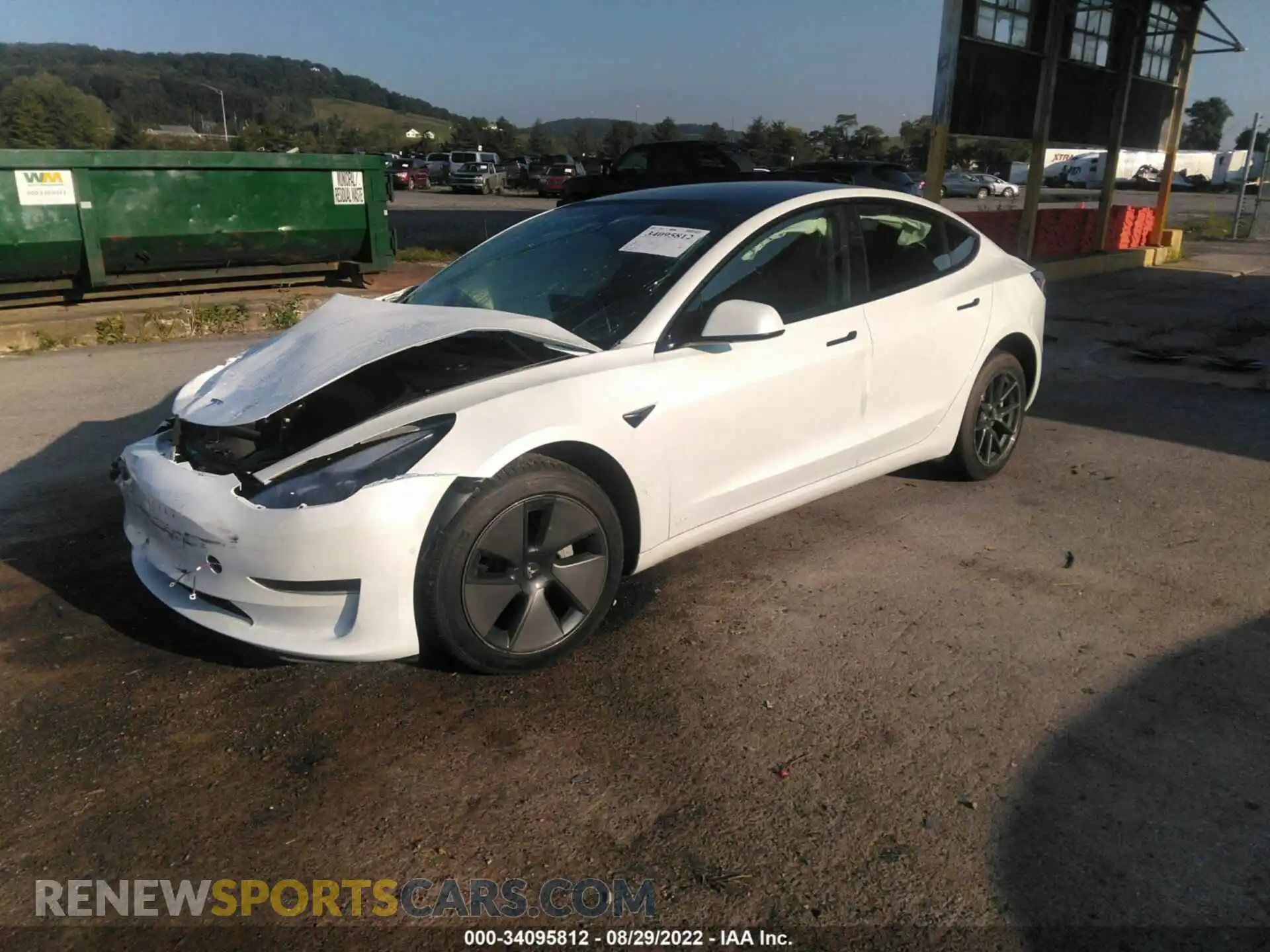 2 Photograph of a damaged car 5YJ3E1EA7NF120540 TESLA MODEL 3 2022