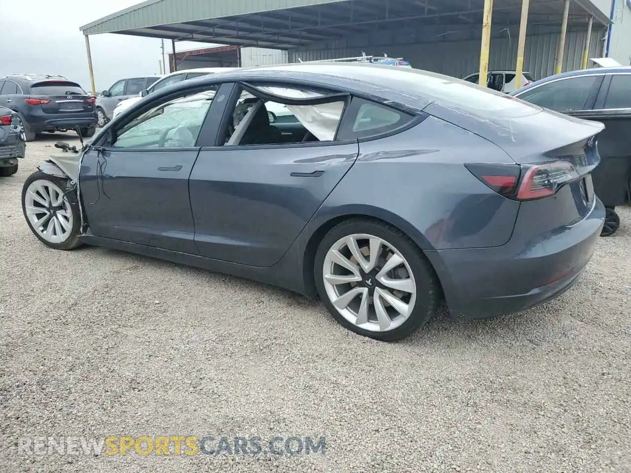 2 Photograph of a damaged car 5YJ3E1EA7NF286430 TESLA MODEL 3 2022
