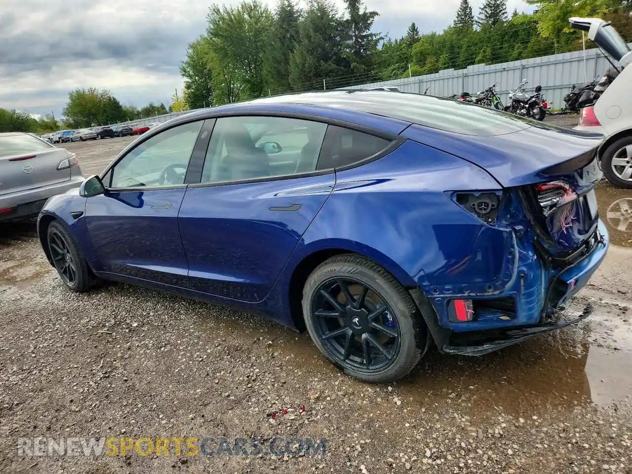 2 Photograph of a damaged car 5YJ3E1EA7NF356394 TESLA MODEL 3 2022
