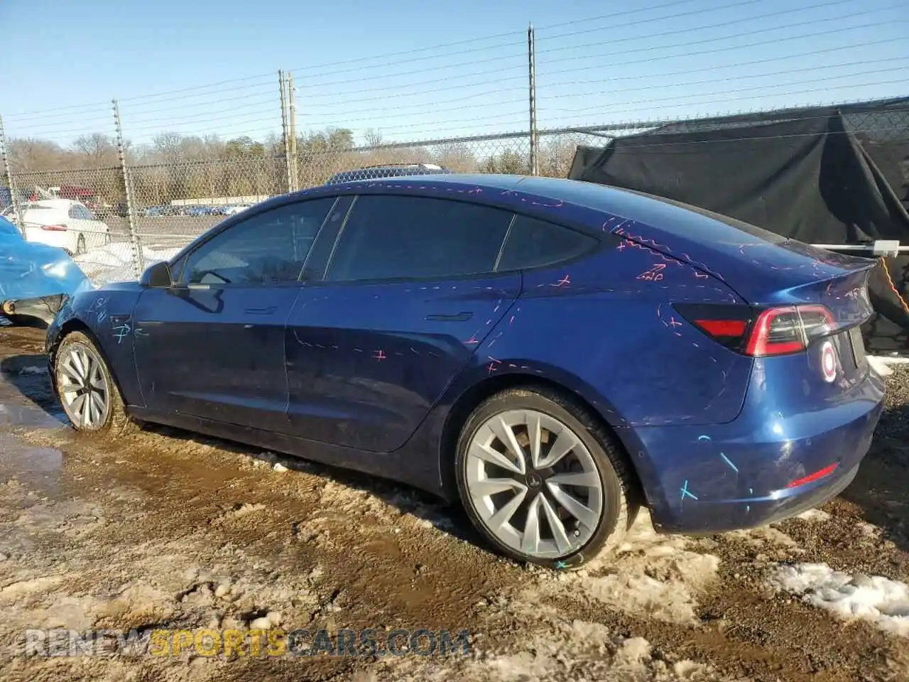 2 Photograph of a damaged car 5YJ3E1EA8NF190239 TESLA MODEL 3 2022