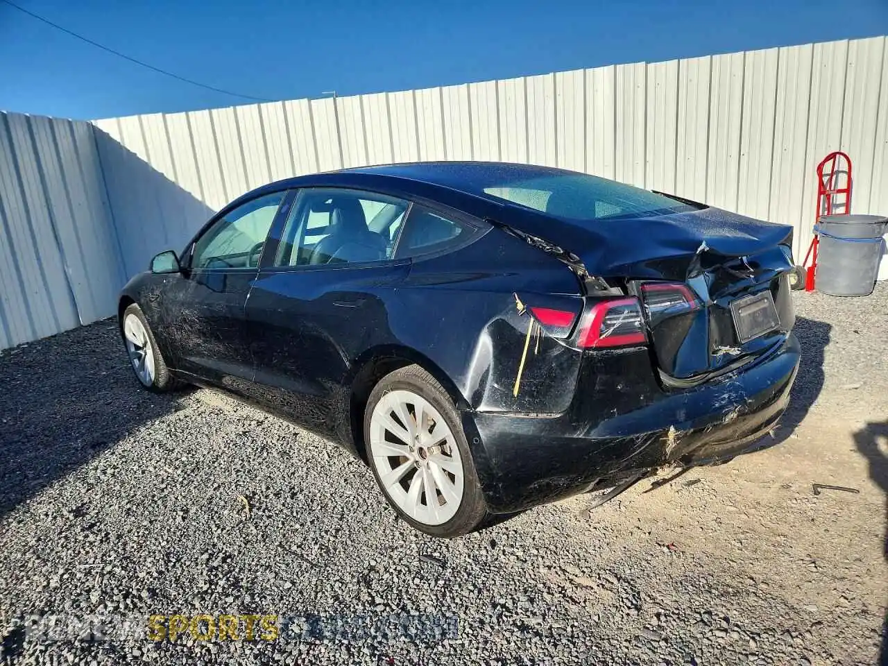 2 Photograph of a damaged car 5YJ3E1EA8NF369641 TESLA MODEL 3 2022