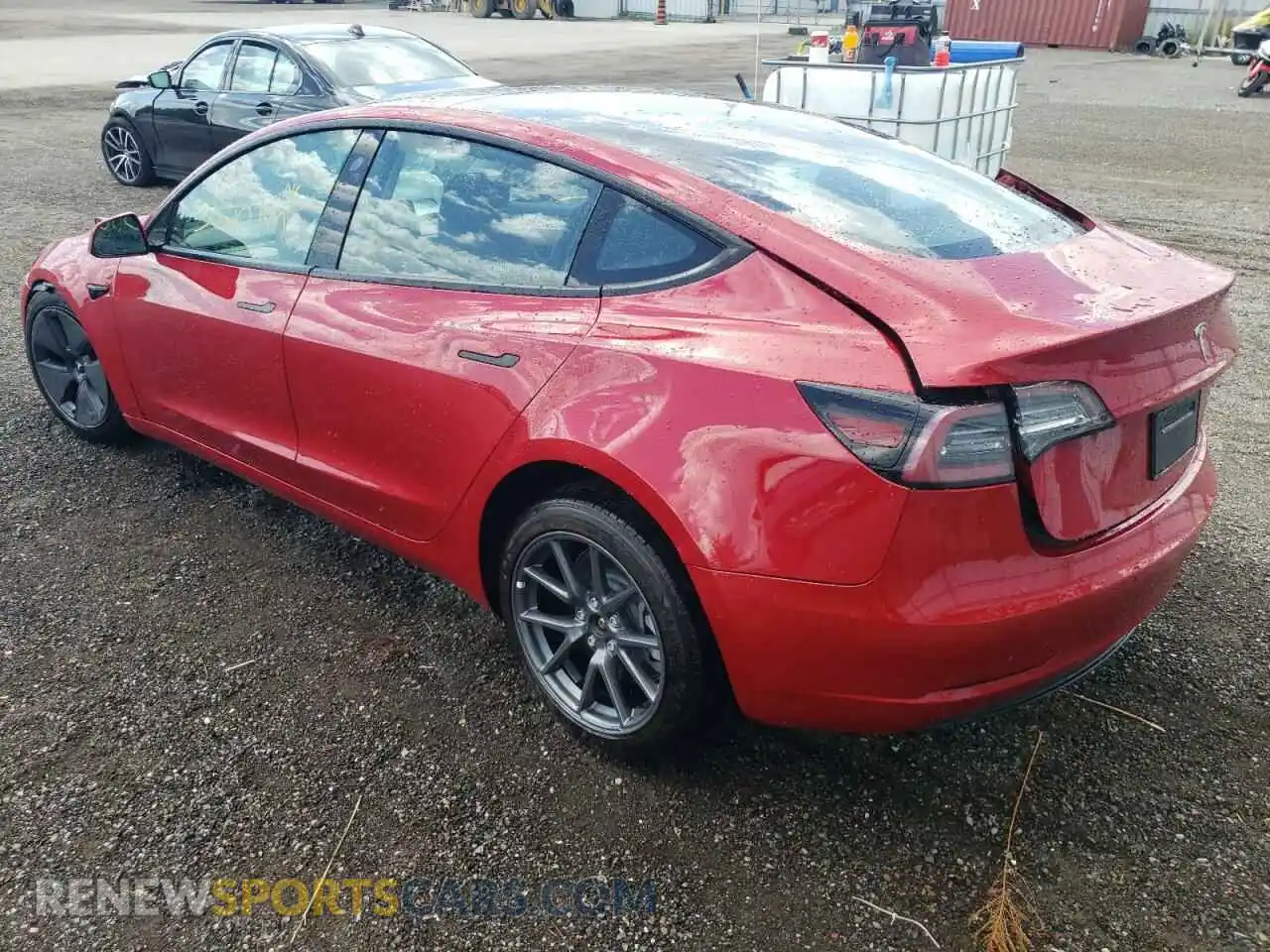 3 Photograph of a damaged car 5YJ3E1EA9NF167620 TESLA MODEL 3 2022