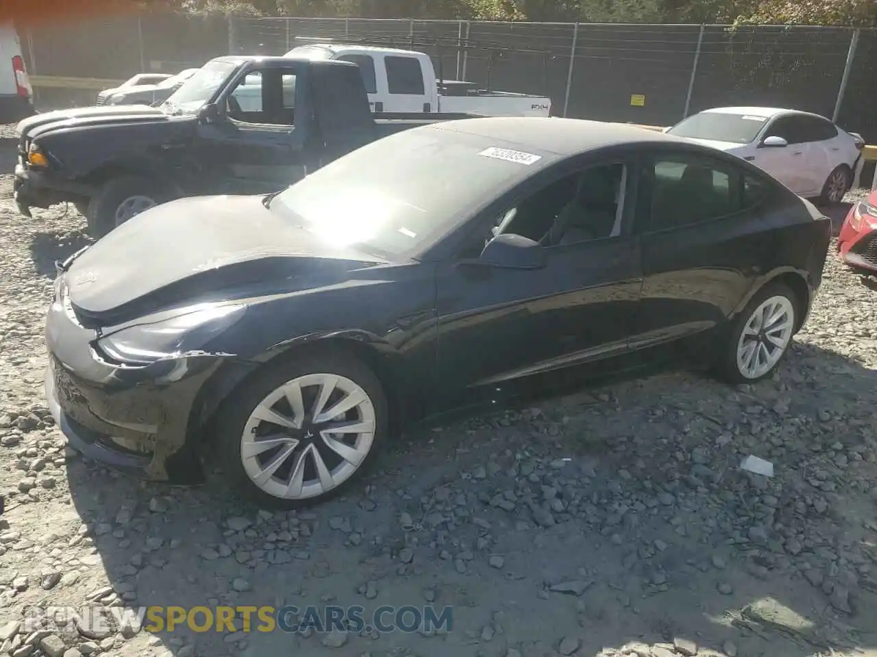 1 Photograph of a damaged car 5YJ3E1EA9NF187575 TESLA MODEL 3 2022