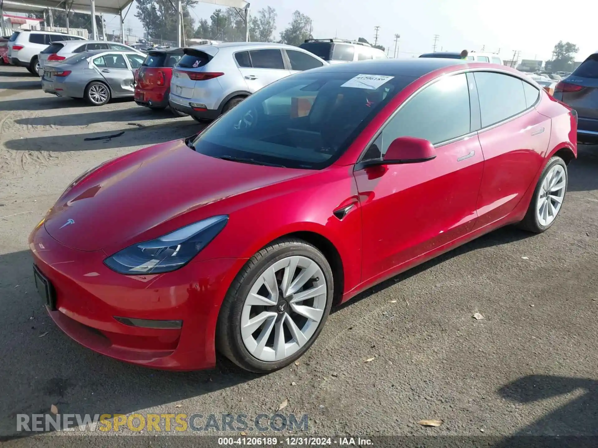 2 Photograph of a damaged car 5YJ3E1EA9NF232921 TESLA MODEL 3 2022