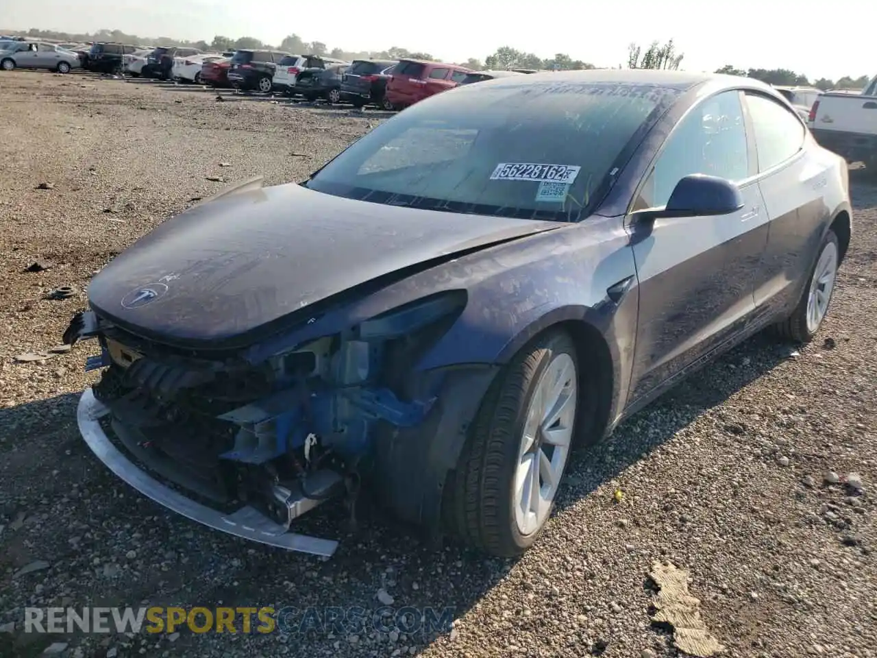 2 Photograph of a damaged car 5YJ3E1EAXNF188976 TESLA MODEL 3 2022