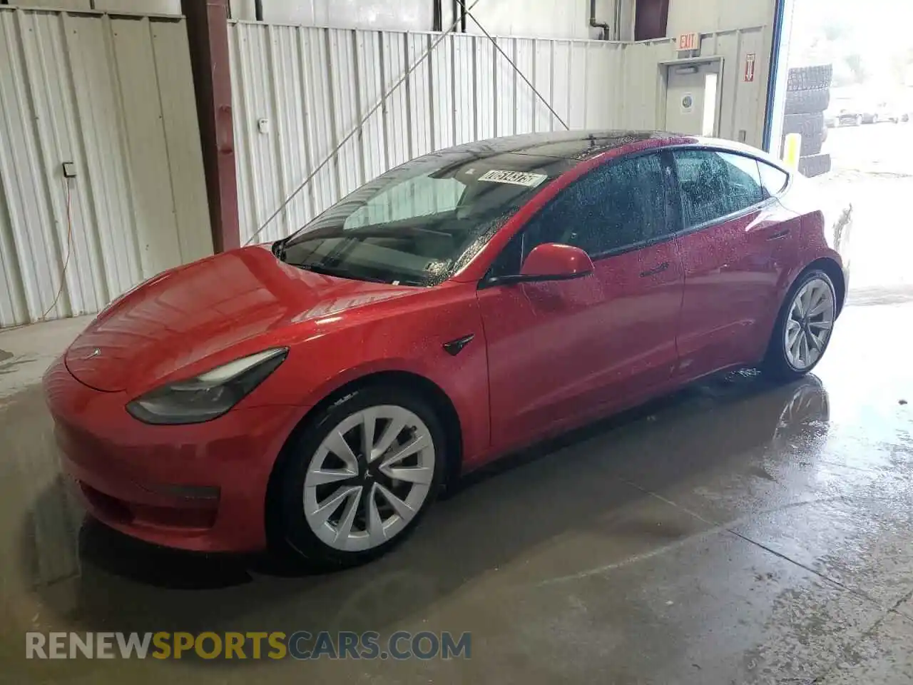 1 Photograph of a damaged car 5YJ3E1EAXNF189545 TESLA MODEL 3 2022