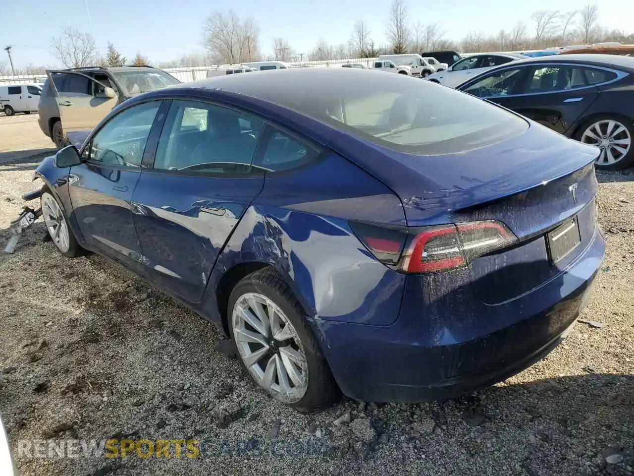 2 Photograph of a damaged car 5YJ3E1EAXNF190260 TESLA MODEL 3 2022
