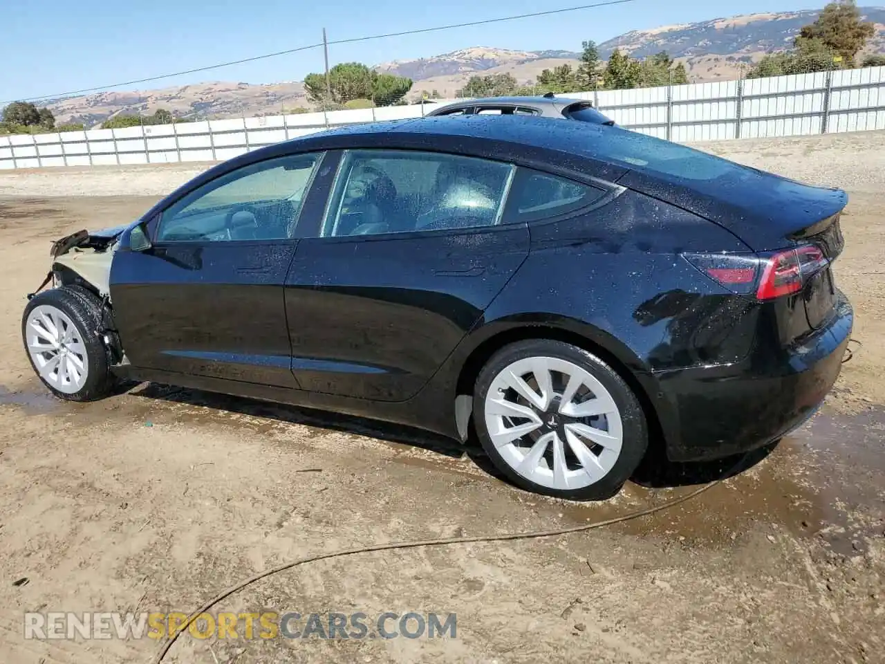 2 Photograph of a damaged car 5YJ3E1EAXNF288530 TESLA MODEL 3 2022