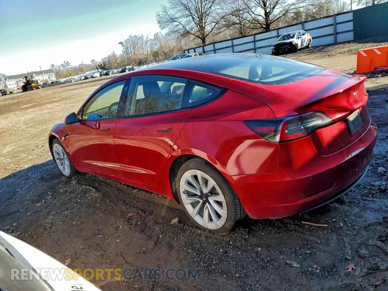 2 Photograph of a damaged car 5YJ3E1EAXNF290357 TESLA MODEL 3 2022
