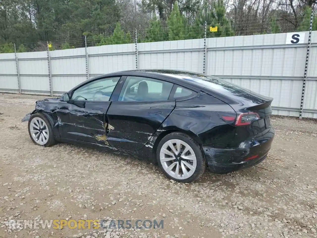 2 Photograph of a damaged car 5YJ3E1EAXNF368507 TESLA MODEL 3 2022