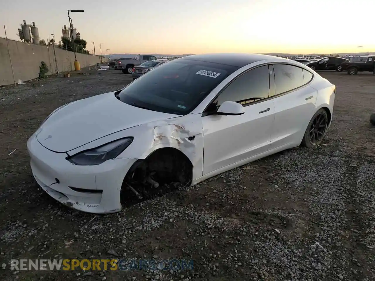 1 Photograph of a damaged car 5YJ3E1EAXNF373707 TESLA MODEL 3 2022
