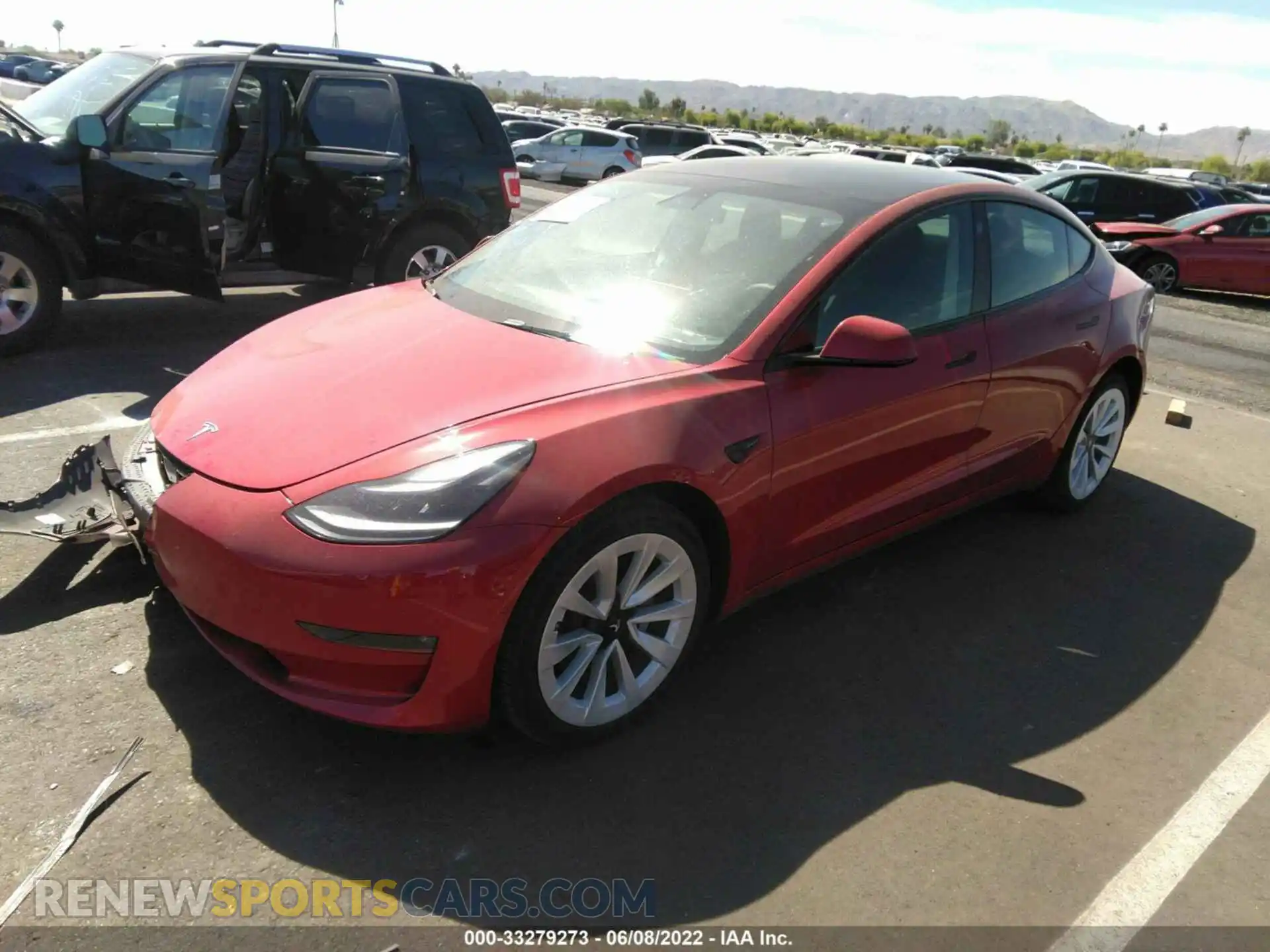 2 Photograph of a damaged car 5YJ3E1EB0NF122039 TESLA MODEL 3 2022