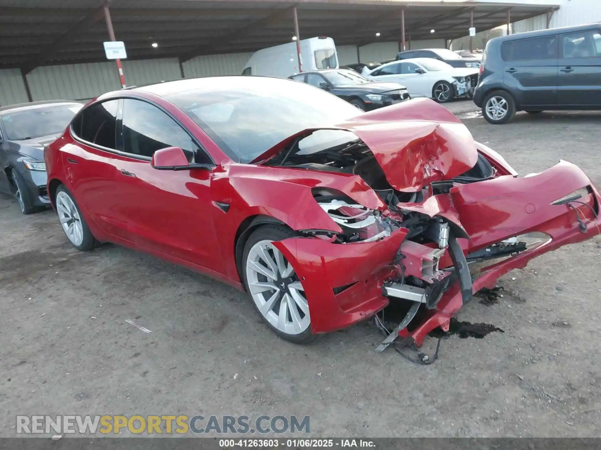 1 Photograph of a damaged car 5YJ3E1EB0NF130156 TESLA MODEL 3 2022