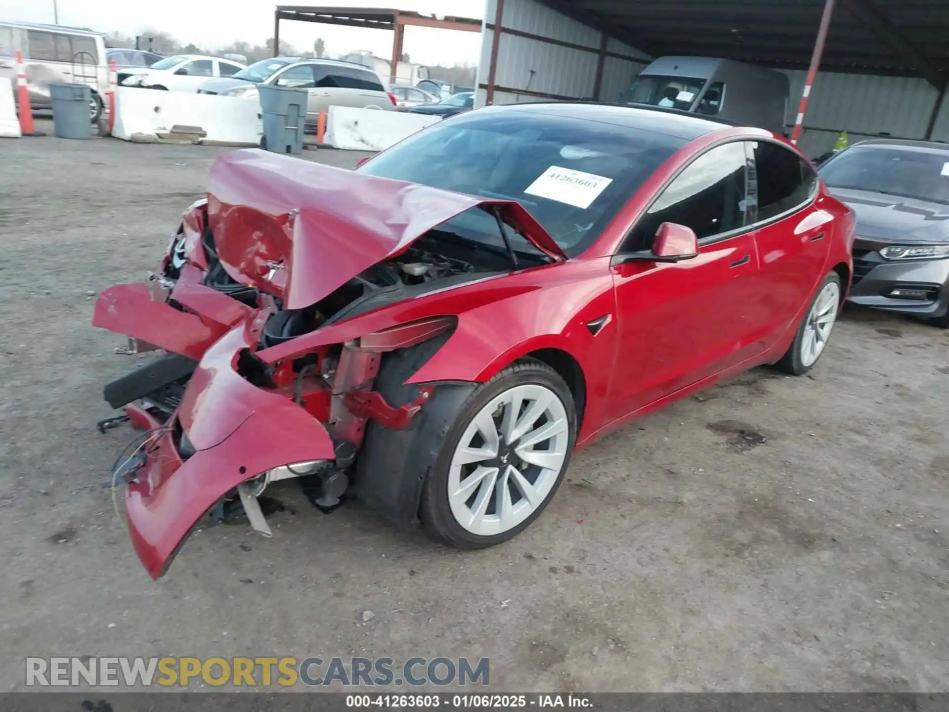 2 Photograph of a damaged car 5YJ3E1EB0NF130156 TESLA MODEL 3 2022