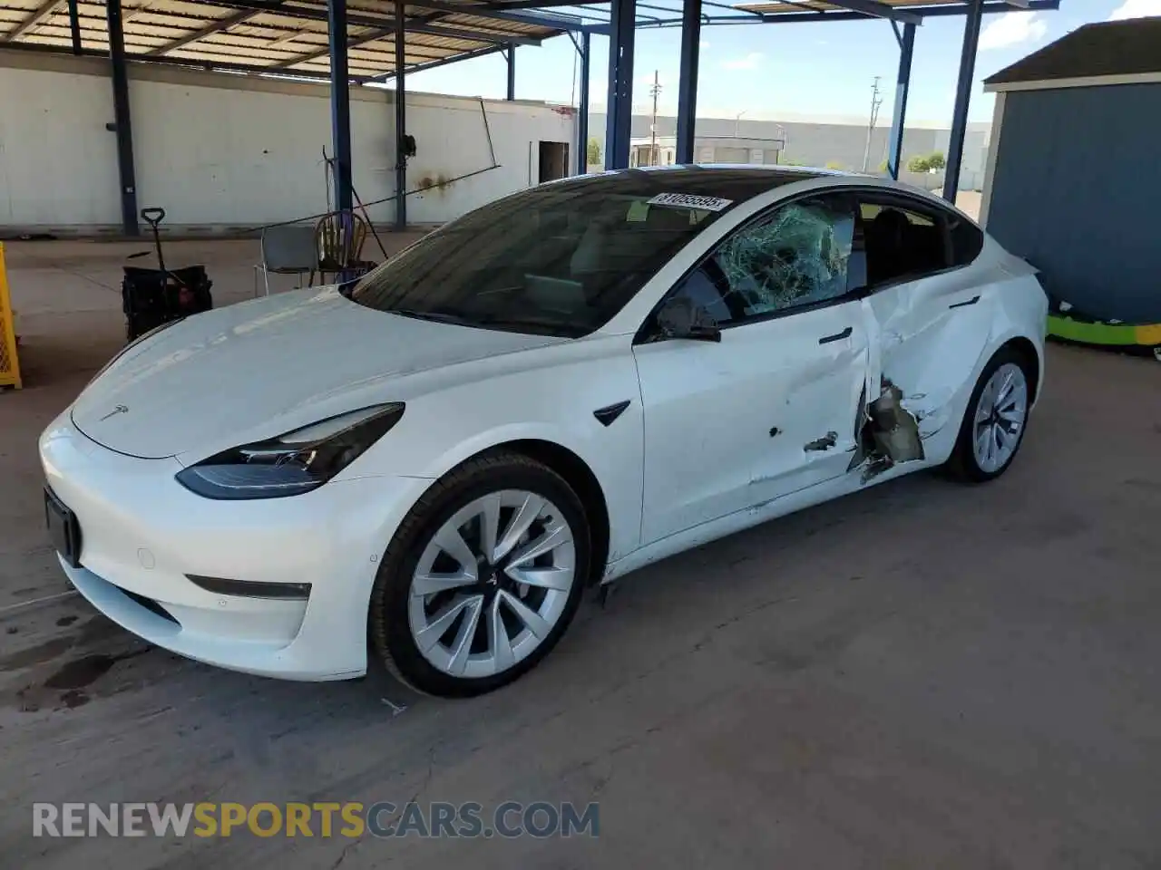 1 Photograph of a damaged car 5YJ3E1EB0NF145207 TESLA MODEL 3 2022