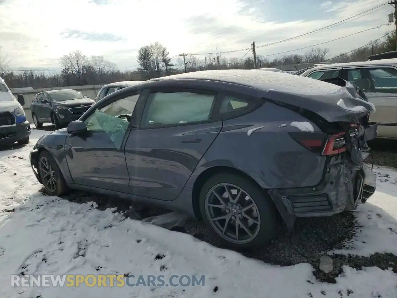 2 Photograph of a damaged car 5YJ3E1EB0NF161388 TESLA MODEL 3 2022