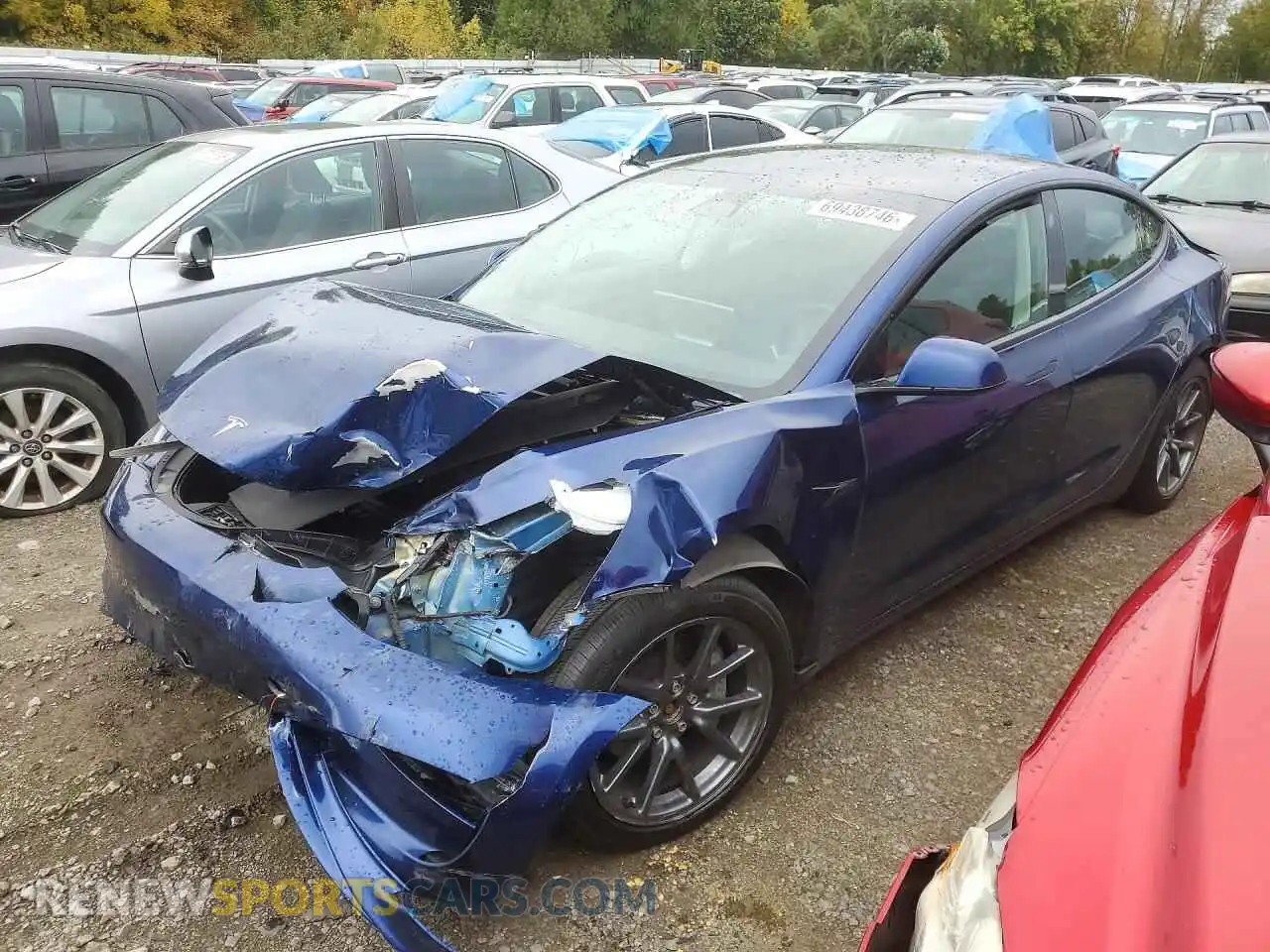 1 Photograph of a damaged car 5YJ3E1EB0NF178157 TESLA MODEL 3 2022