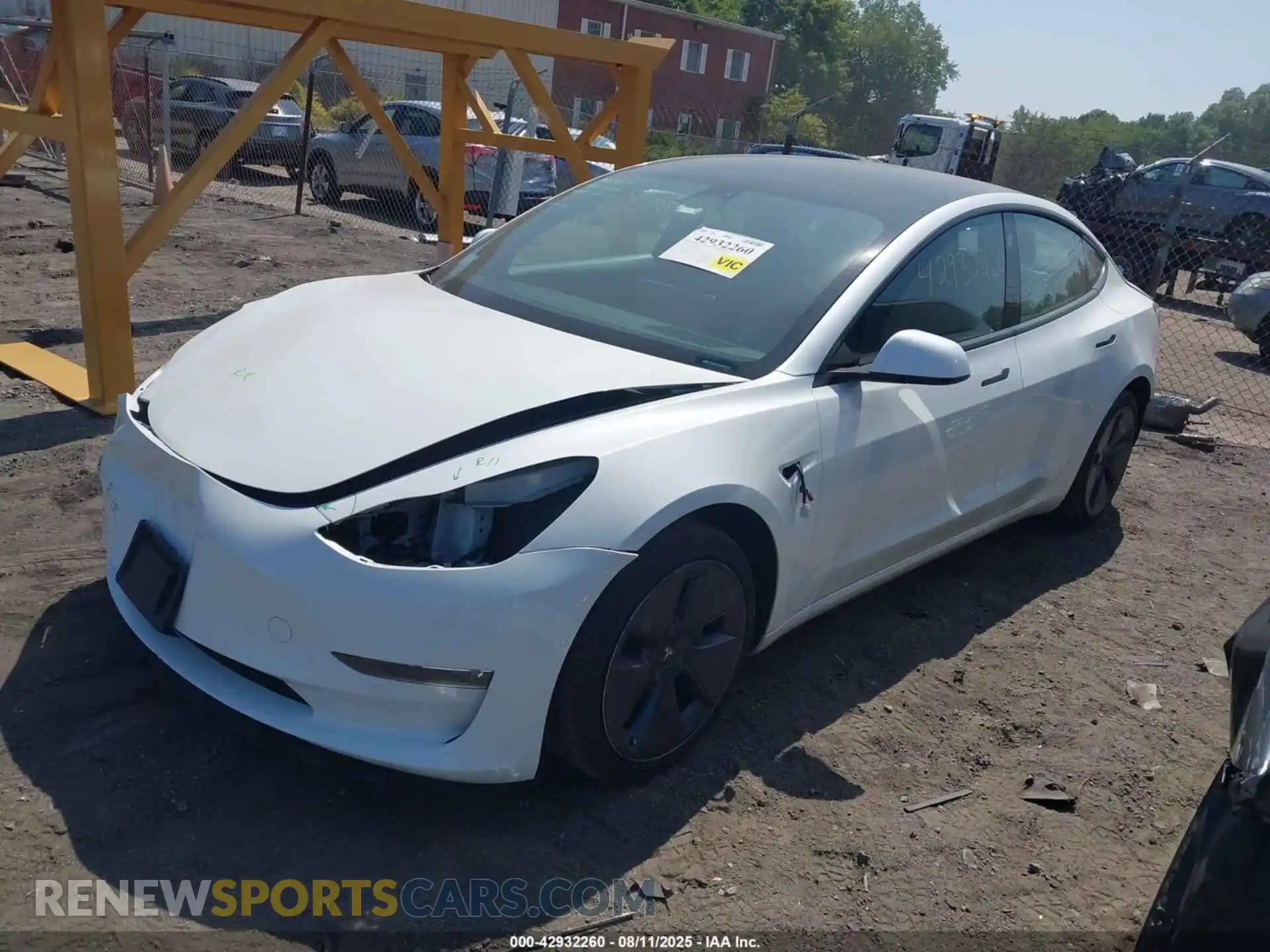 2 Photograph of a damaged car 5YJ3E1EB0NF189742 TESLA MODEL 3 2022