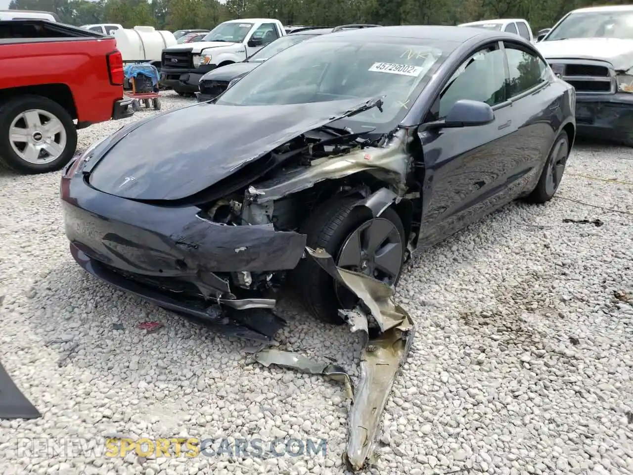 2 Фотография поврежденного автомобиля 5YJ3E1EB0NF236672 TESLA MODEL 3 2022