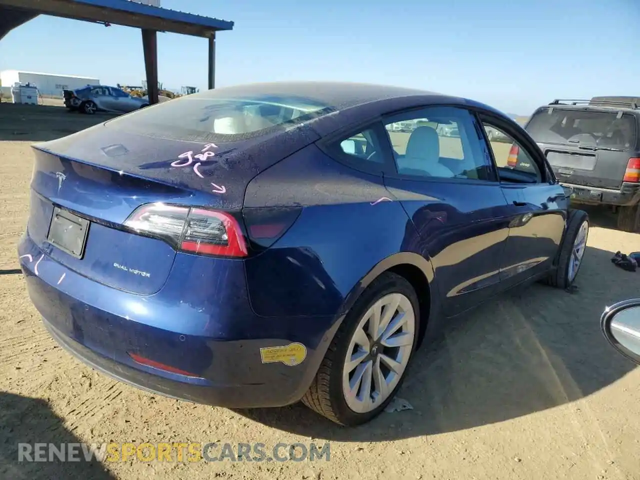 3 Photograph of a damaged car 5YJ3E1EB0NF361204 TESLA MODEL 3 2022