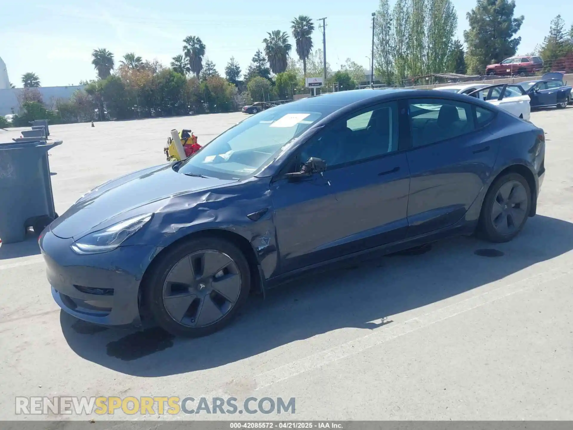 2 Photograph of a damaged car 5YJ3E1EB0NF364989 TESLA MODEL 3 2022