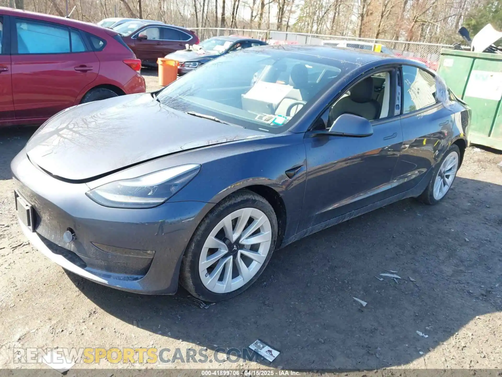2 Photograph of a damaged car 5YJ3E1EB0NF365284 TESLA MODEL 3 2022