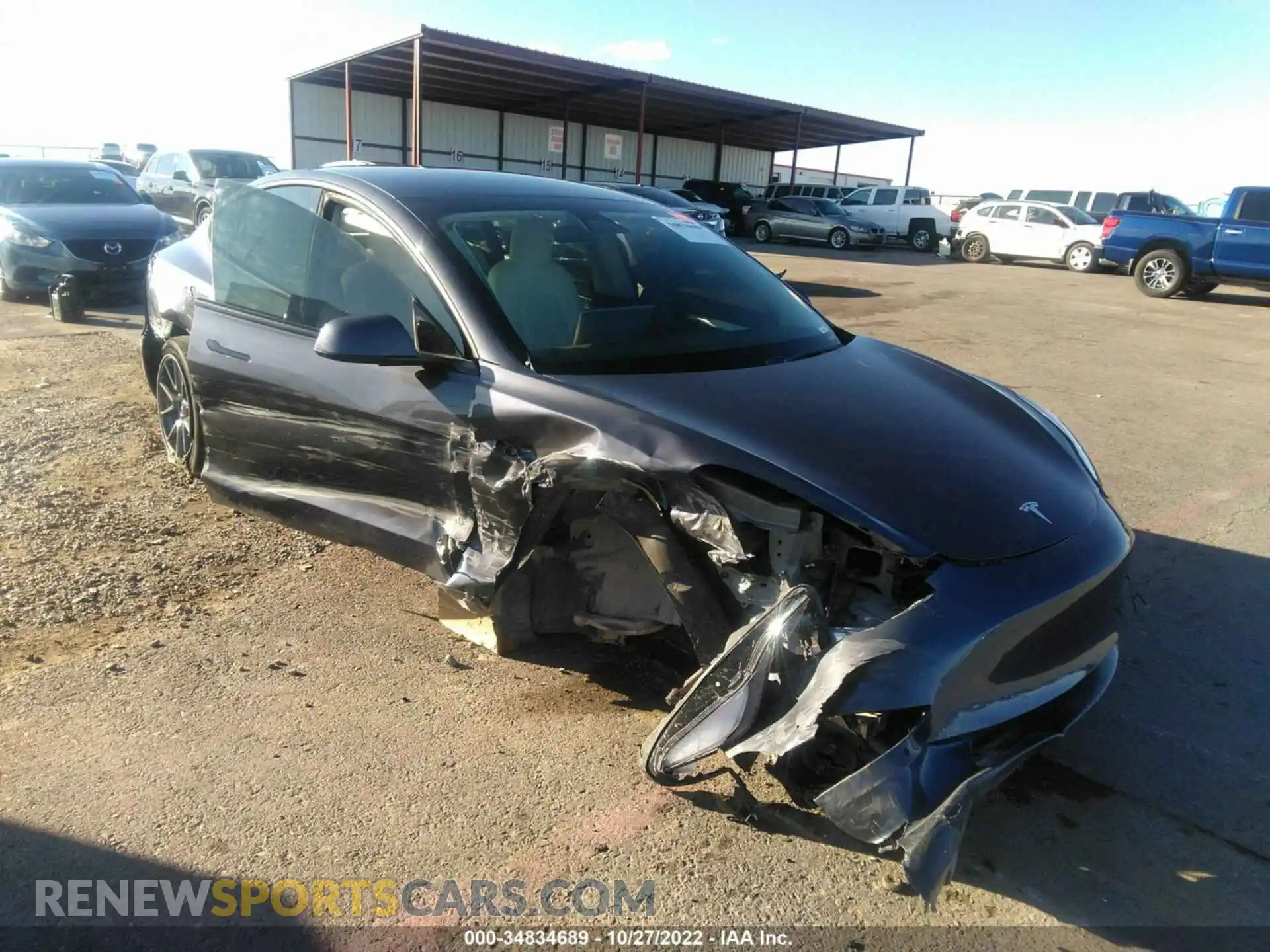 1 Photograph of a damaged car 5YJ3E1EB1NF125693 TESLA MODEL 3 2022