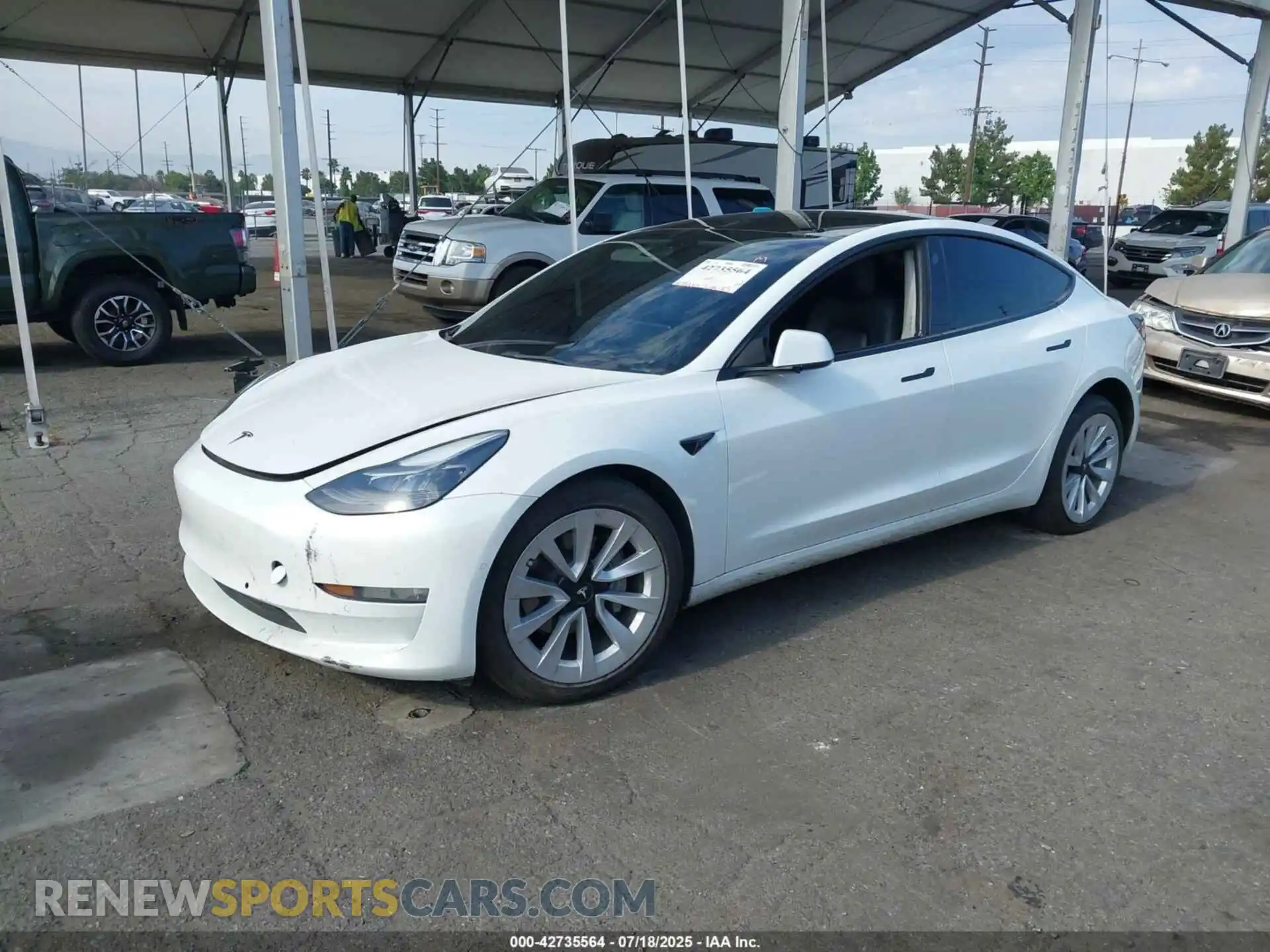 2 Photograph of a damaged car 5YJ3E1EB1NF143580 TESLA MODEL 3 2022