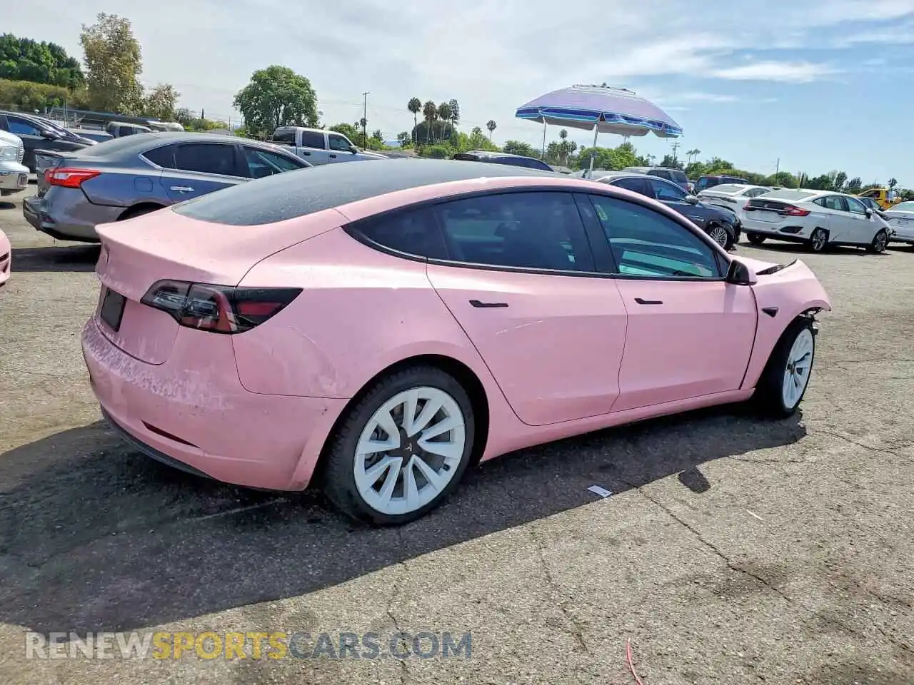 3 Photograph of a damaged car 5YJ3E1EB1NF151713 TESLA MODEL 3 2022